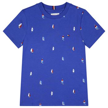 Boys Blue Sailboat Logo T-Shirt
