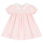 فستان للبنات مزين بالزهور باللون الوردي والأبيض , 1, hi-res