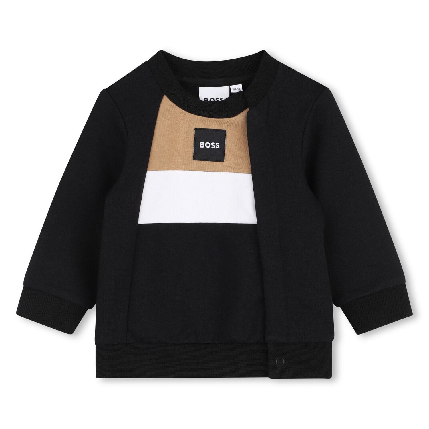 Baby Boys Black Logo Tracksuit, 1, hi-res