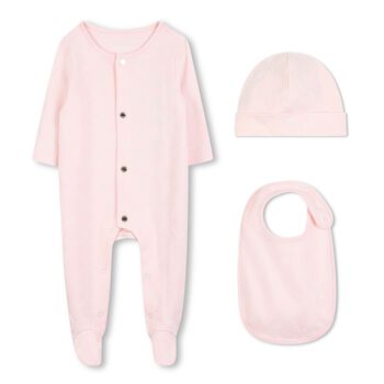 Baby Girls Pink Logo Babygrow Gift Set