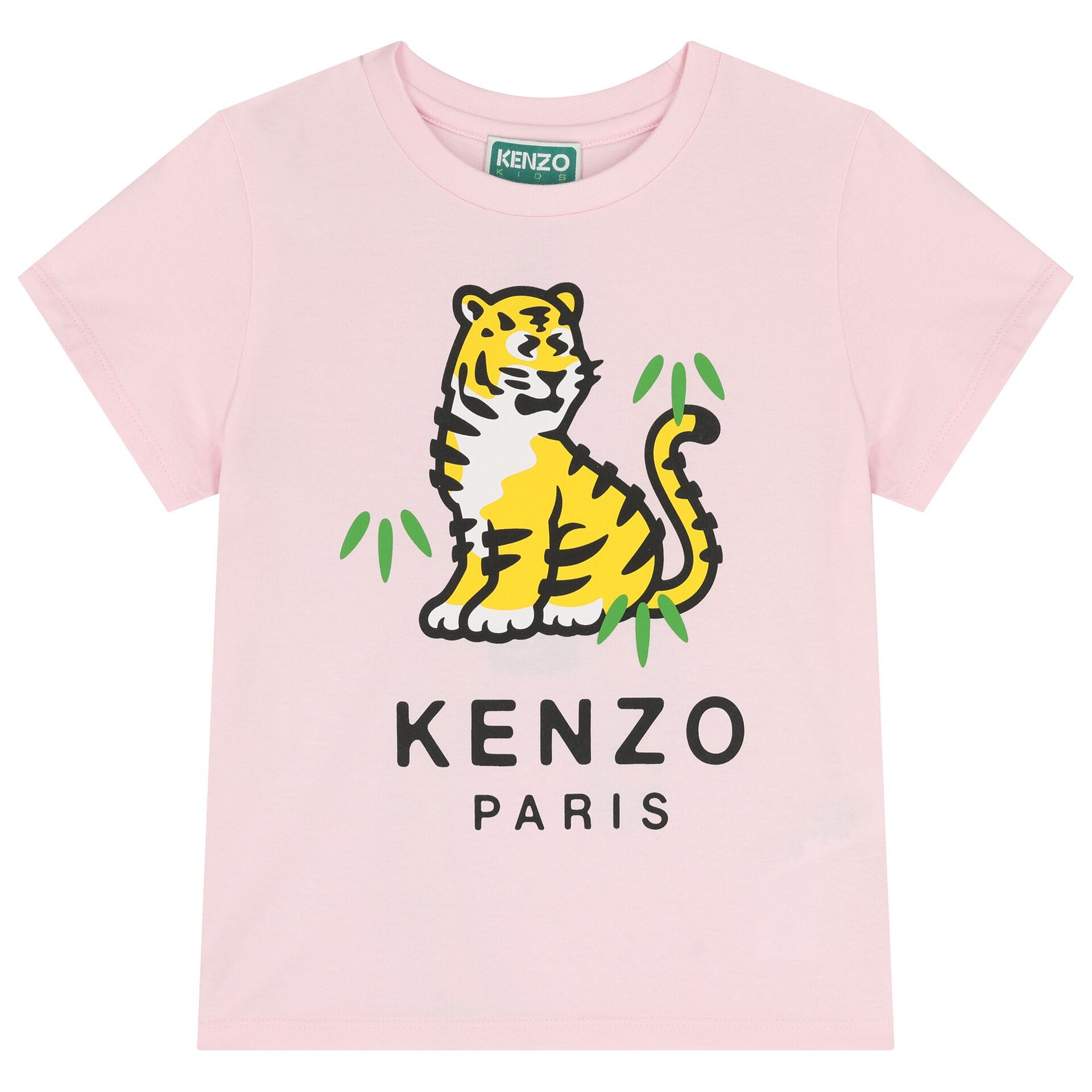 KENZO KIDS Girls Pink Tiger Logo T-Shirt | Junior Couture