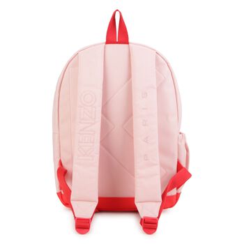 حقيبة ظهر بشعار النمر باللون الوردي 