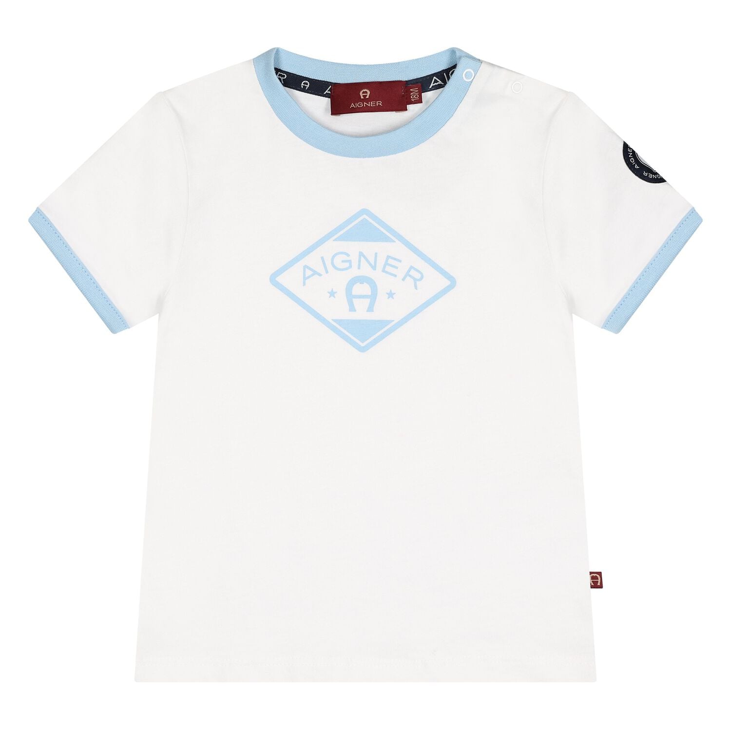 Younger Boys White Logo T-Shirt, 2, hi-res