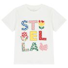 Girls White Logo T-Shirt, 1, hi-res