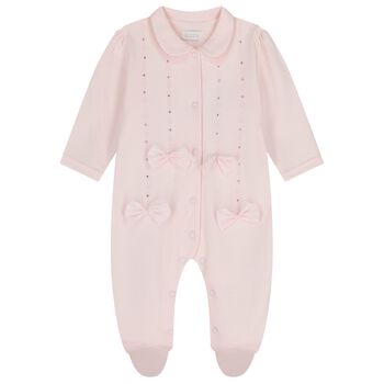 Baby Girls Pink Embellished Babygrow