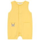 Baby Boys Ivory & Yellow Rompers Set, 1, hi-res