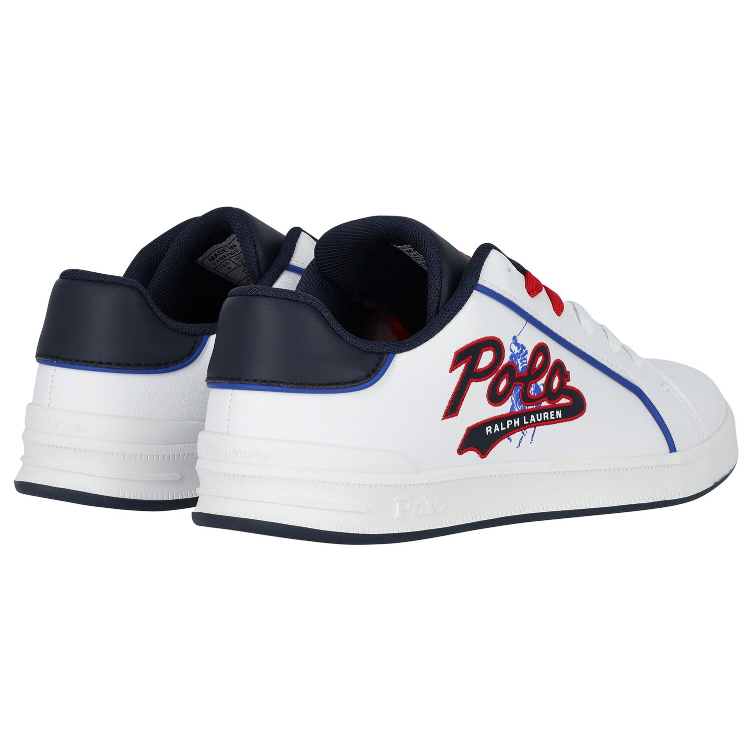 Boys White Logo Trainers, 1, hi-res