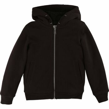 Boys Black Hooded Top