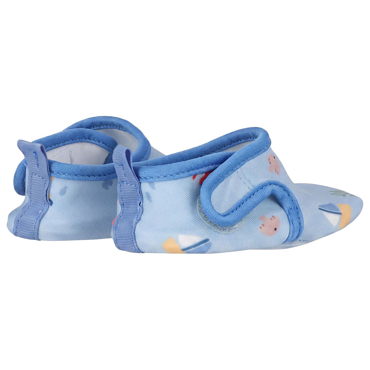 Baby Boys Blue Booties, 1, hi-res