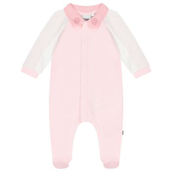 Baby Girls Pink Logo Babygrow
