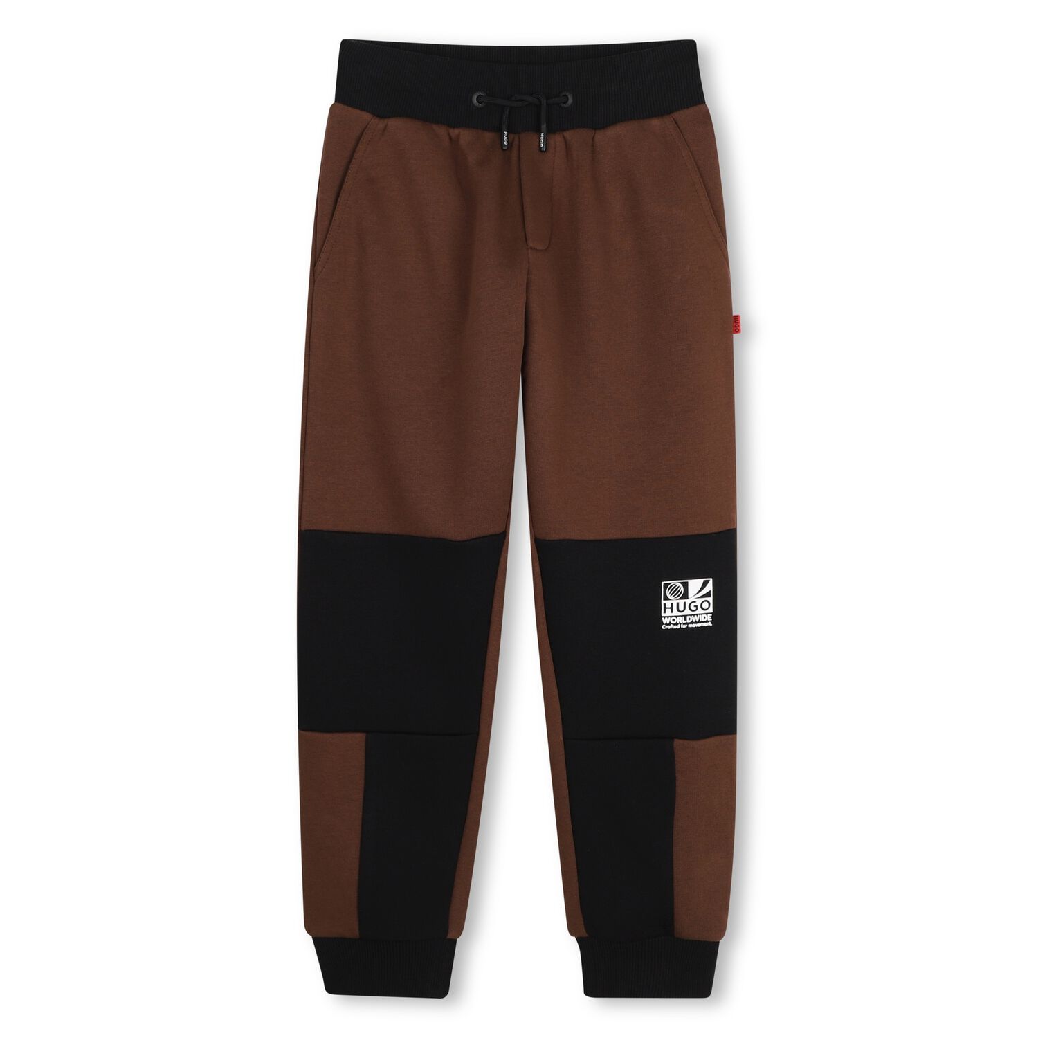 Boys Brown & Black Logo Joggers, 2, hi-res