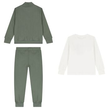 Boys Green & Ivory Skate Tracksuit Set