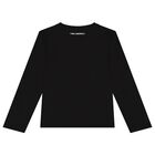 Girls Black Ikonik Long Sleeve Top, 1, hi-res