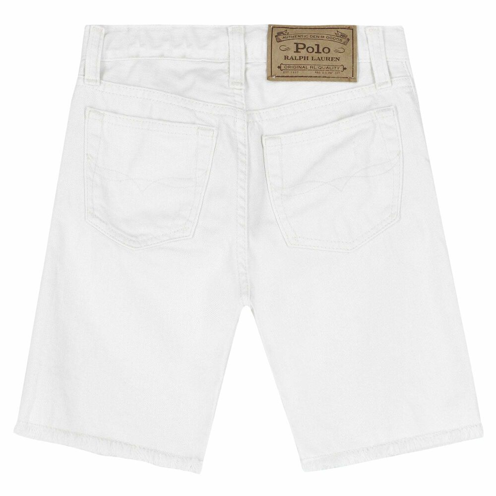 Ralph Lauren Girls White Denim Shorts