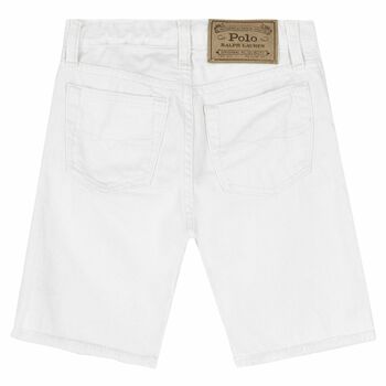 Girls White Denim Shorts