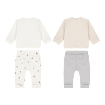 Baby Boys Ivory, Beige & Grey Tracksuits ( 2-Pack )