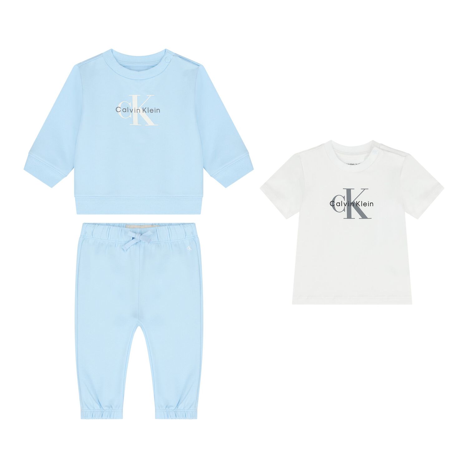 Baby Boys Blue & White 3-Piece Tracksuit Gift Set, 2, hi-res image number null