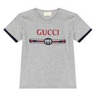 تي شيرت رمادي قطني بشعار, 1, hi-res