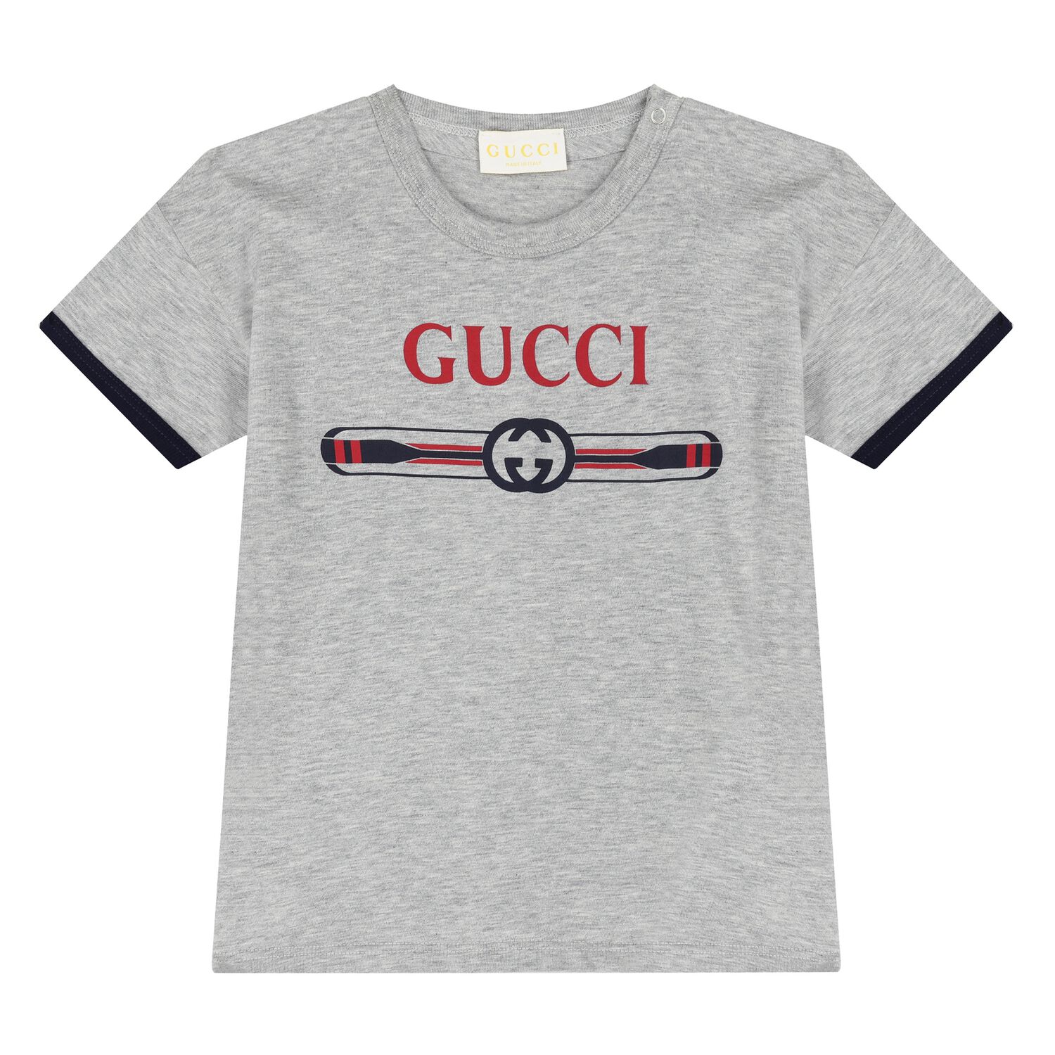 تي شيرت رمادي قطني بشعار, 1, hi-res image number null