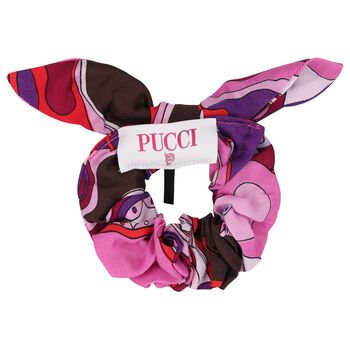 Girls Pink & Purple Orchidee Print Scrunchie