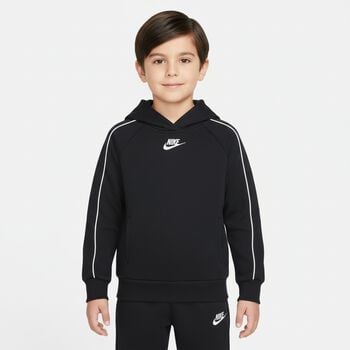 Boys Black Swoosh Logo Tracksuit
