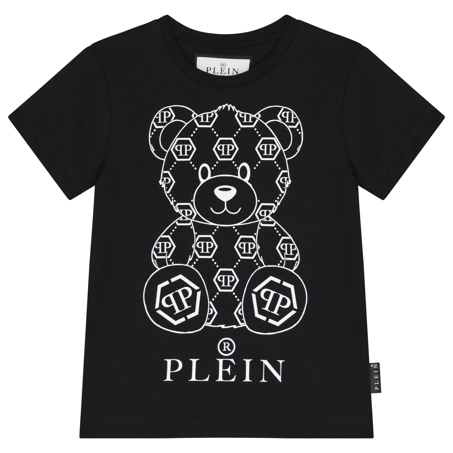 Boys Black Logo Teddy Bear T-Shirt, 1, hi-res image number null