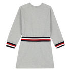 Girls Grey Logo Dress, 2, hi-res