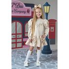 Girls Gold Logo Bow Dress, 1, hi-res