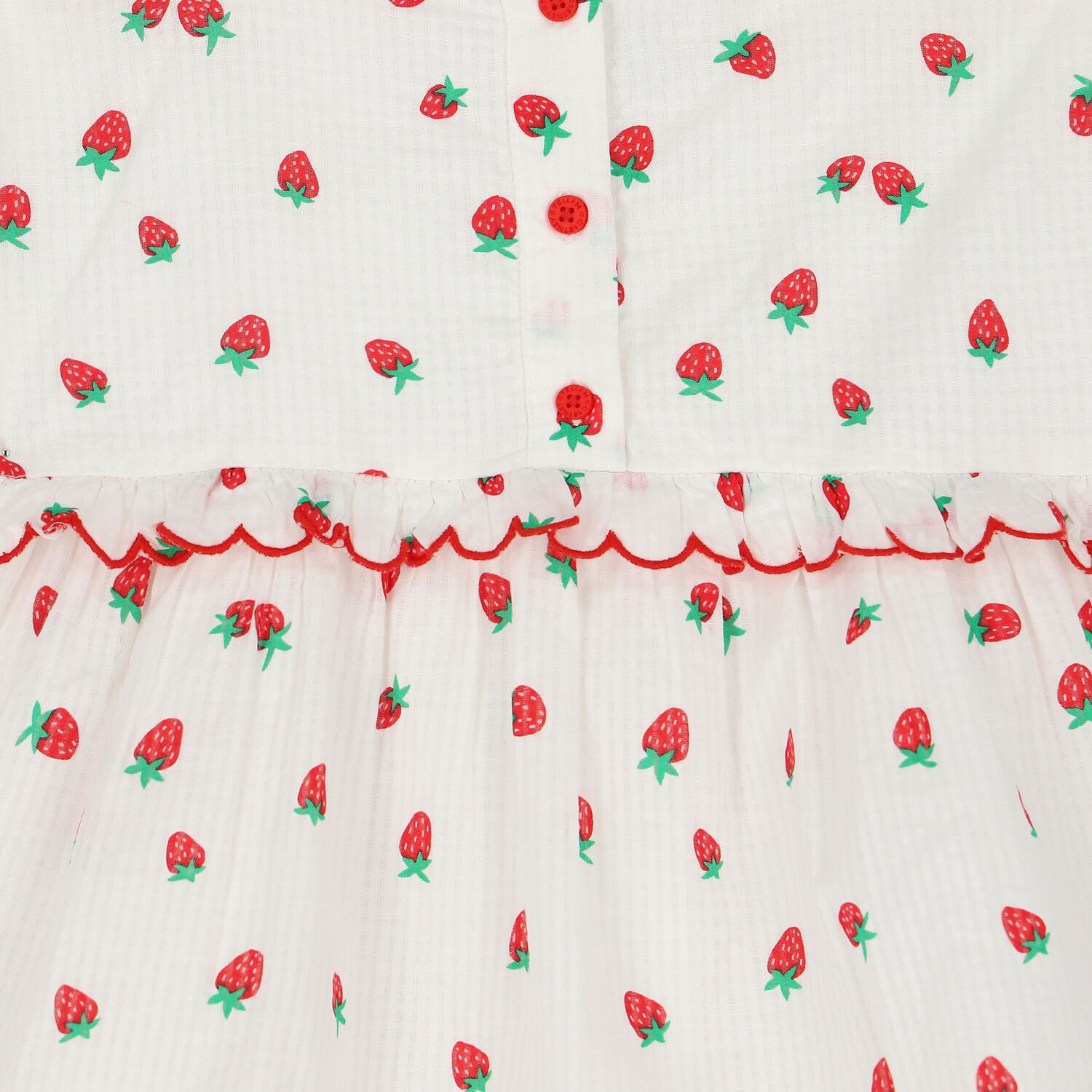 Girls White & Red Strawberry Dress, 1, hi-res image number null