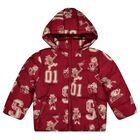 Boys Burgundy Lion & Tiger Puffer Jacket, 1, hi-res