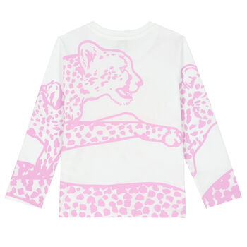 Girls White & Pink Elephant T-Shirt