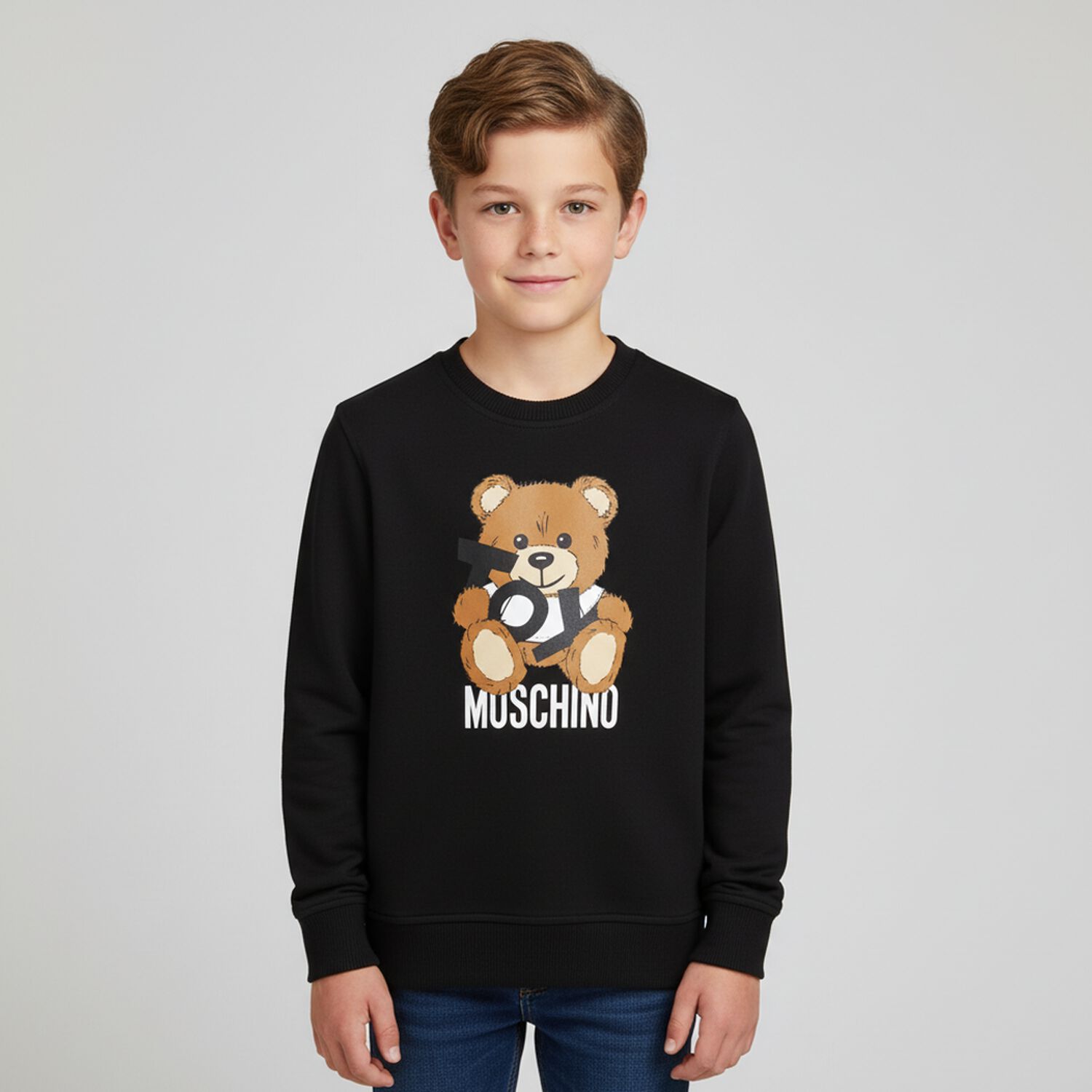 Black Teddy Bear Logo Sweatshirt, 1, hi-res image number null