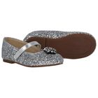 Girls Silver Embellished Ballerina Shoes, 1, hi-res