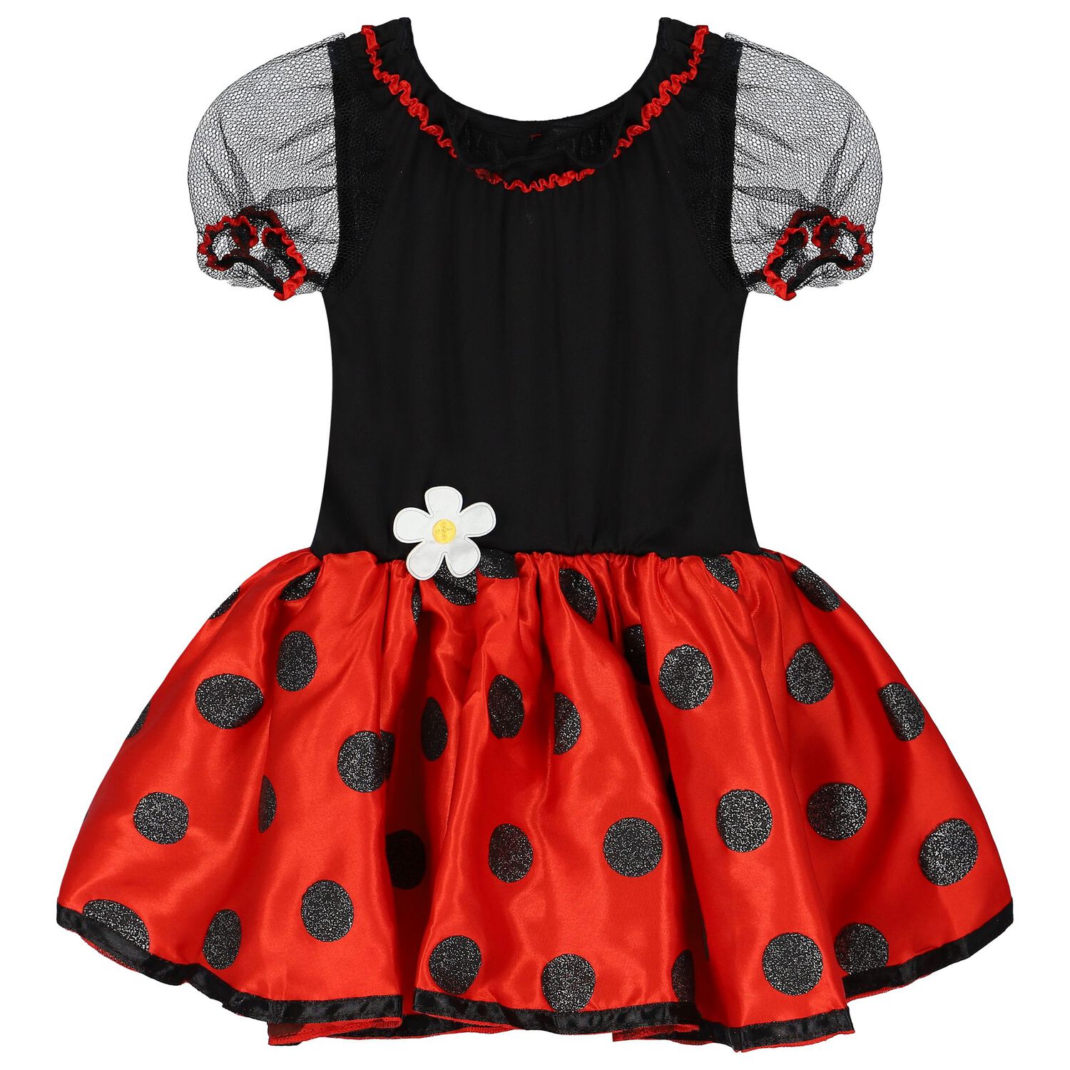 Girls Black & Red Little Lady Bug Costume, 1, hi-res image number null