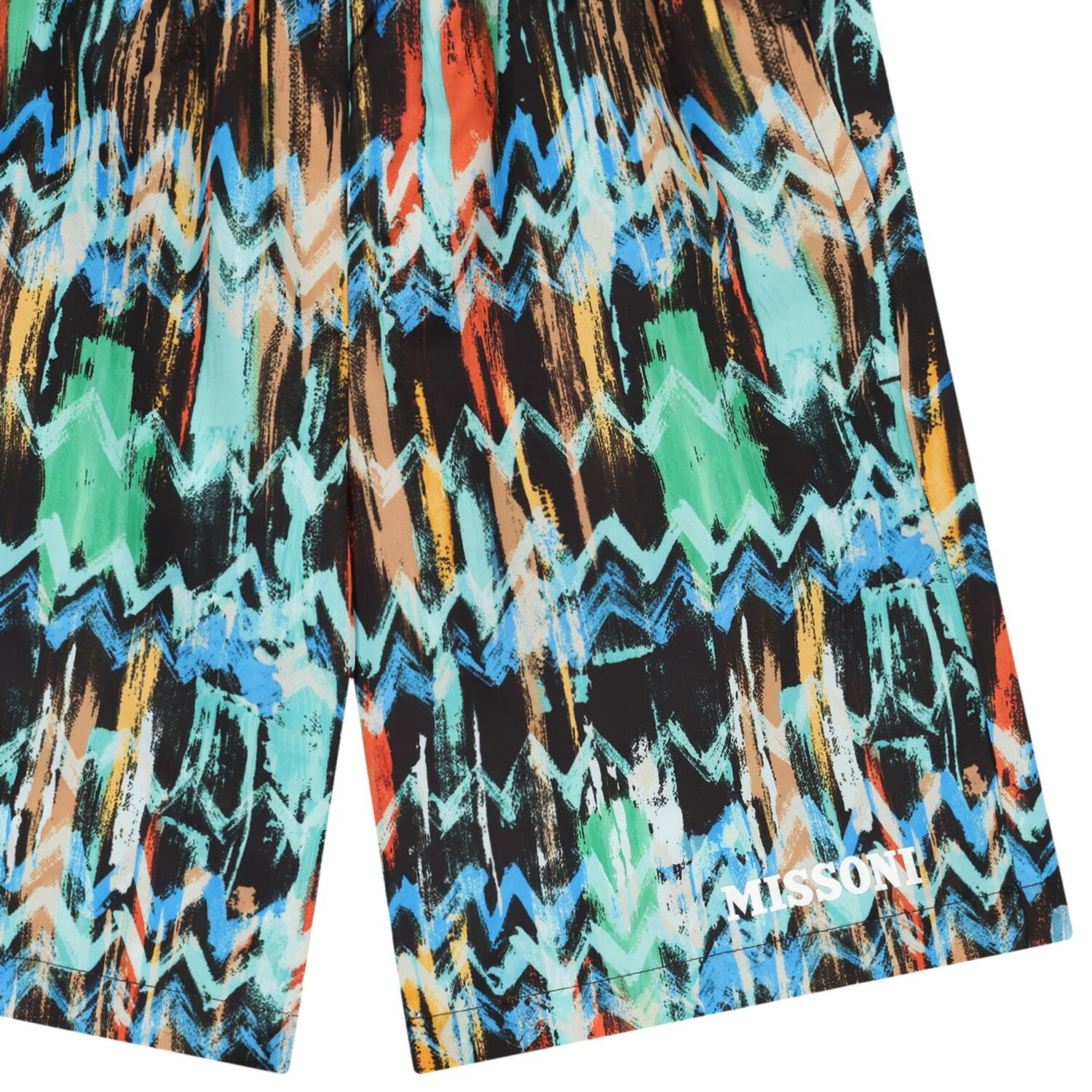 Boys Multi-Colored Zig Zag Swim Shorts, 1, hi-res image number null