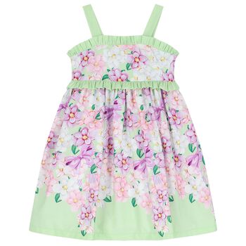 Girls Purple & Green Floral Dress