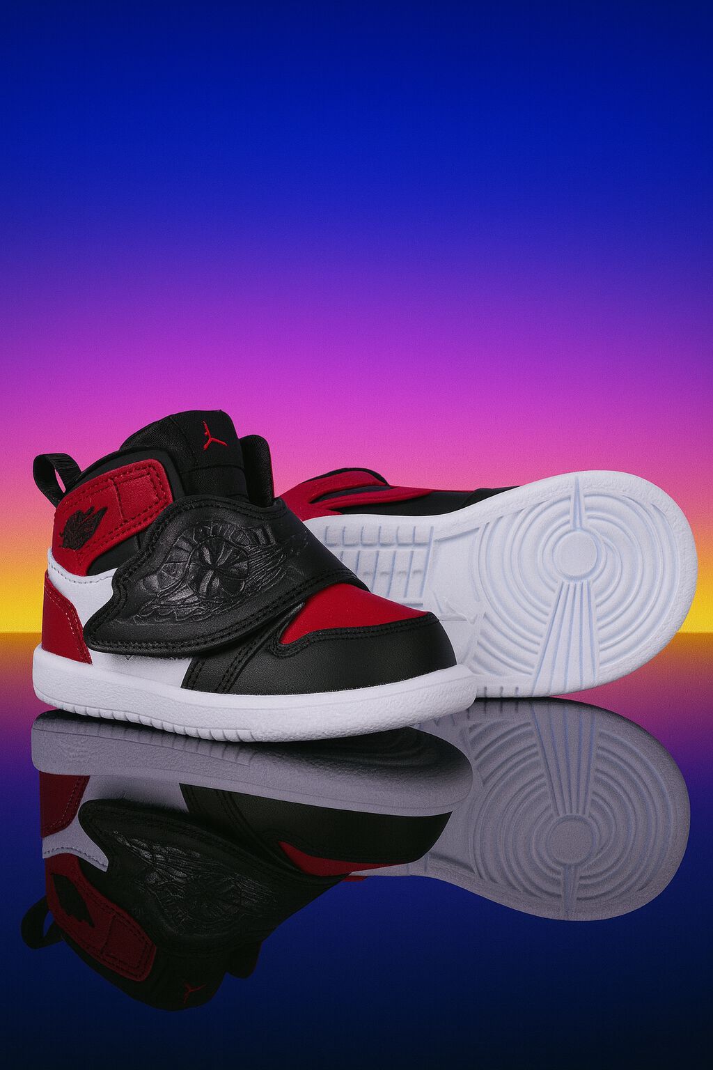 Nike Kids Black, Red & White Sky Jordan 1 Trainers | Junior