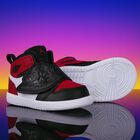 Black, Red & White Sky Jordan 1 Trainers, 2, hi-res