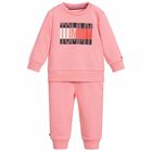 Baby Girls Pink Tracksuit, 1, hi-res