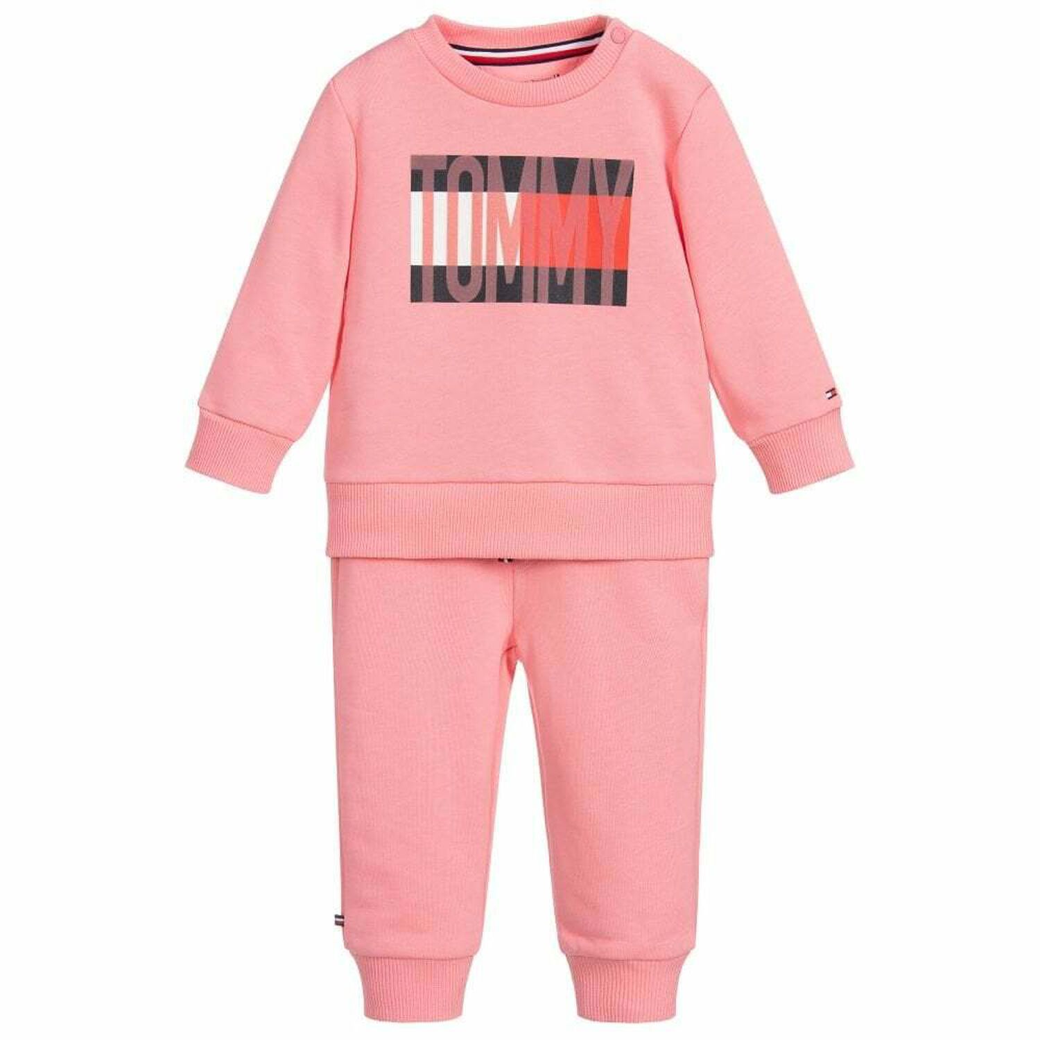 Baby Girls Pink Tracksuit, 1, hi-res