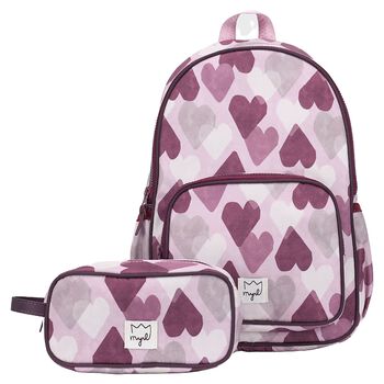 Girls Pink Heart Backpack ( 40cm )