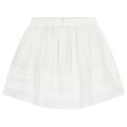 Girls White Broderie Anglaise Skirt, 1, hi-res