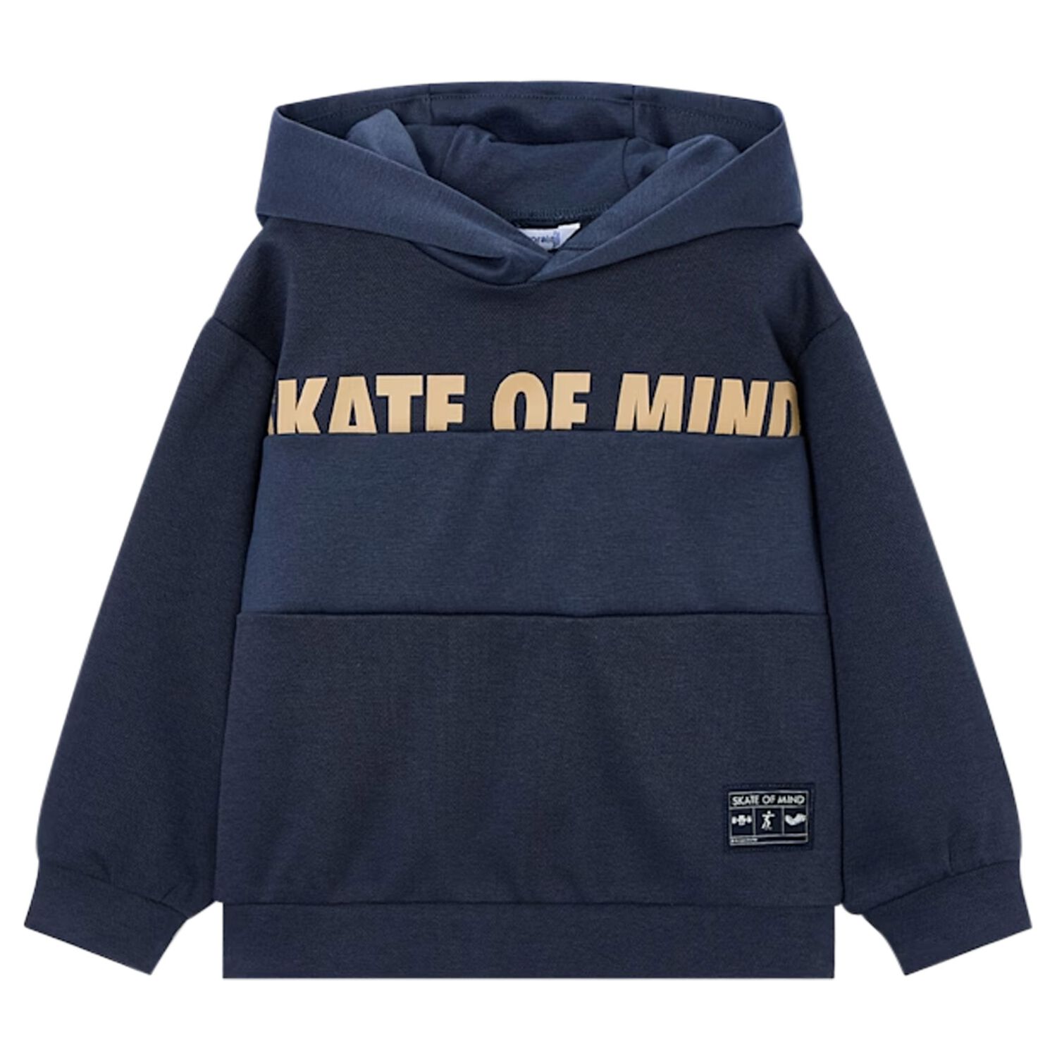 Boys Navy Blue Hooded Top, 1, hi-res