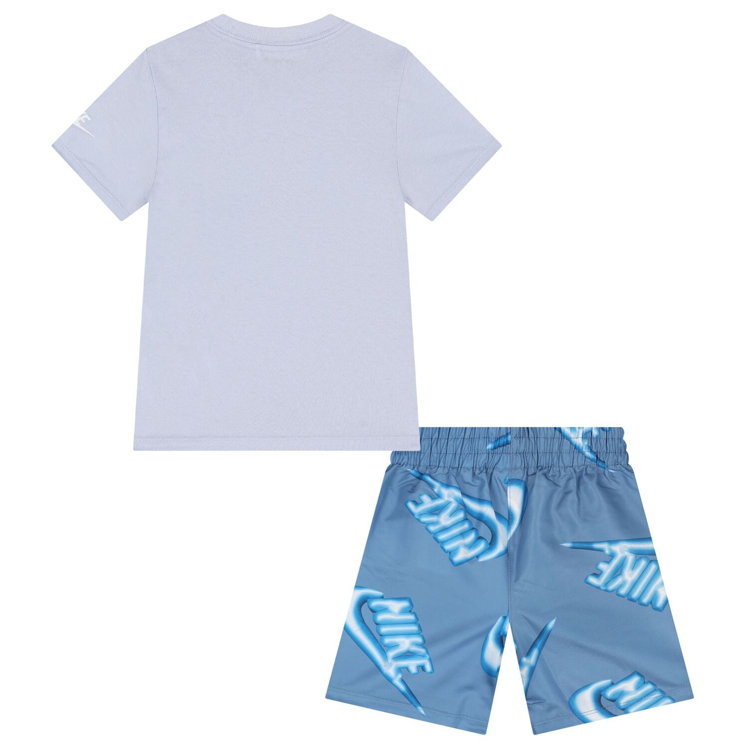 Boys Blue Logo Shorts Set, 1, hi-res