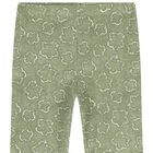 Girls Beige & Green Flower Leggings Set, 2, hi-res