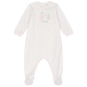 Baby Girls White & Pink Koala Babygrow