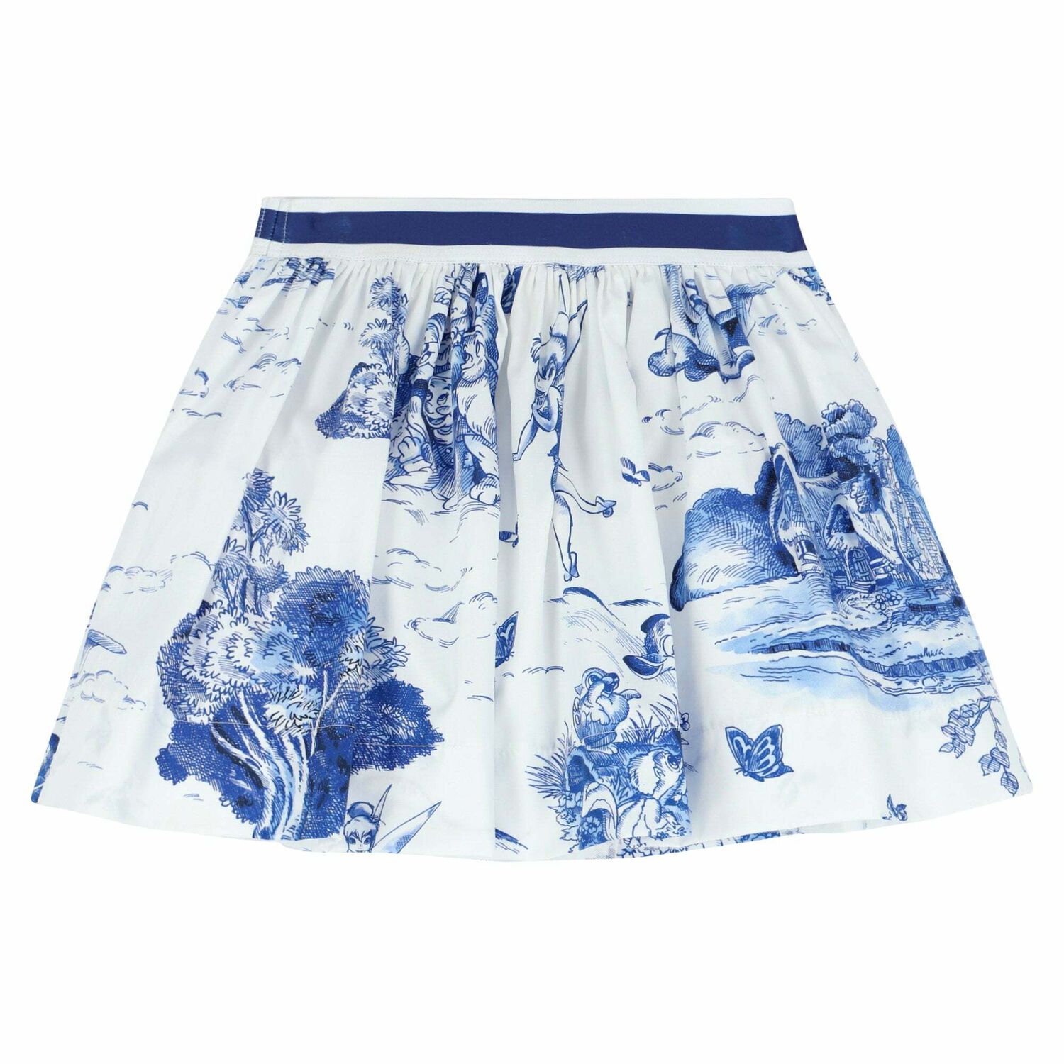 Girls White & Blue Printed Skirt, 1, hi-res image number null