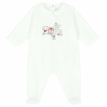 Baby White Embroidered Babygrow 