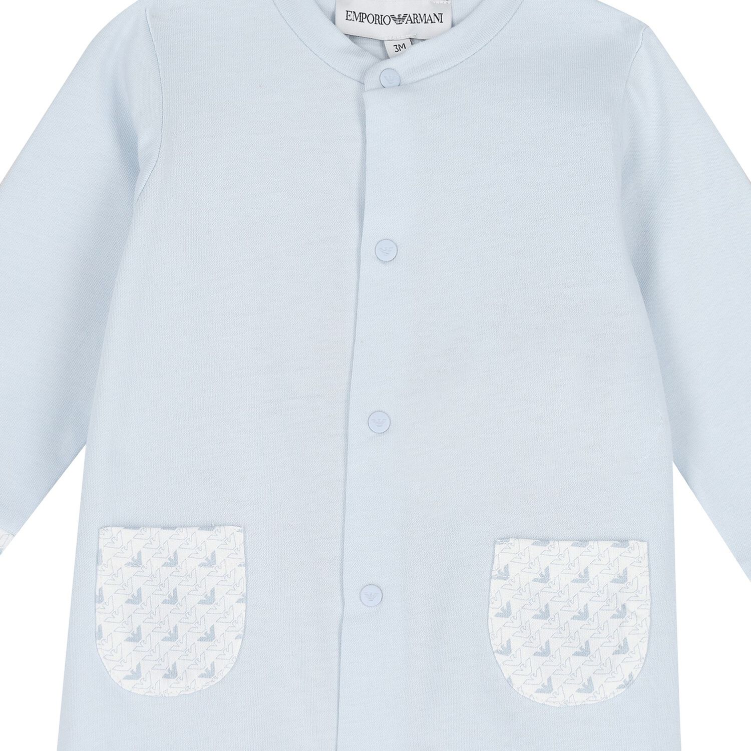 Baby Boys Blue & White Logo Babygrow Set, 3, hi-res
