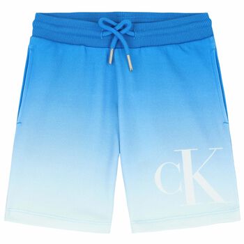 Boys Blue & White Logo Shorts